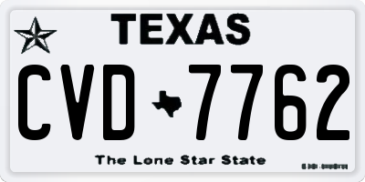 TX license plate CVD7762