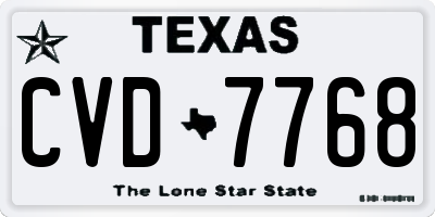 TX license plate CVD7768