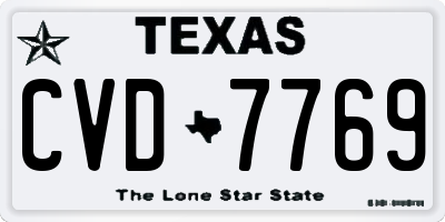 TX license plate CVD7769