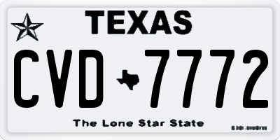 TX license plate CVD7772