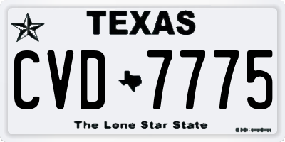 TX license plate CVD7775