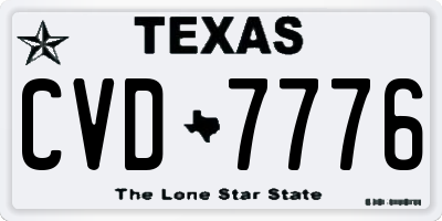 TX license plate CVD7776