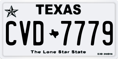 TX license plate CVD7779