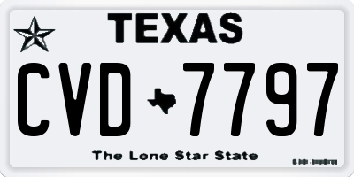 TX license plate CVD7797