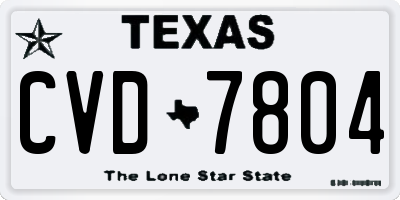 TX license plate CVD7804