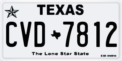 TX license plate CVD7812