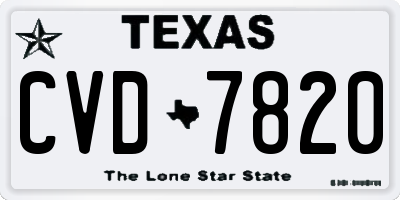 TX license plate CVD7820