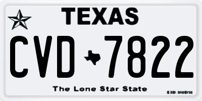 TX license plate CVD7822