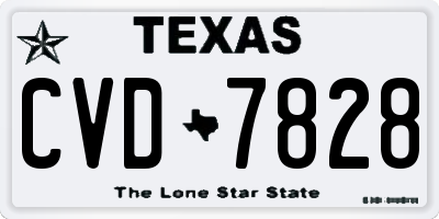 TX license plate CVD7828