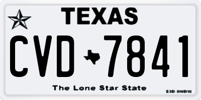 TX license plate CVD7841