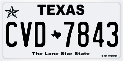 TX license plate CVD7843