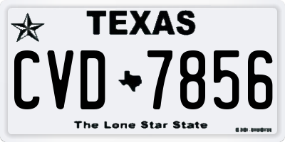 TX license plate CVD7856