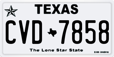 TX license plate CVD7858