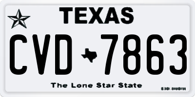TX license plate CVD7863