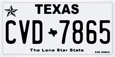 TX license plate CVD7865