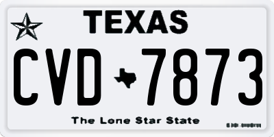 TX license plate CVD7873