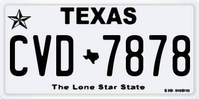 TX license plate CVD7878