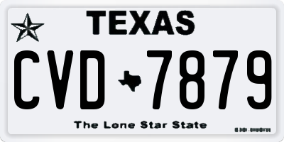 TX license plate CVD7879