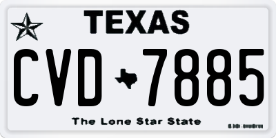 TX license plate CVD7885