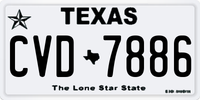 TX license plate CVD7886
