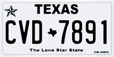 TX license plate CVD7891