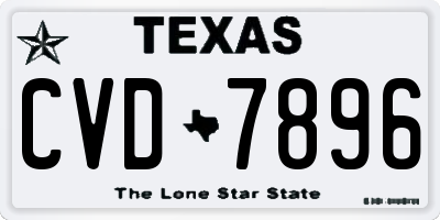 TX license plate CVD7896