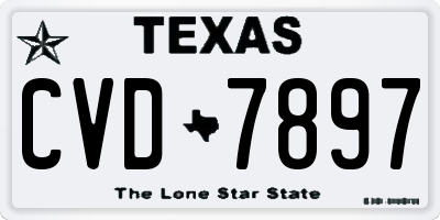 TX license plate CVD7897