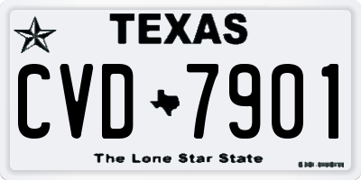 TX license plate CVD7901