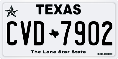 TX license plate CVD7902