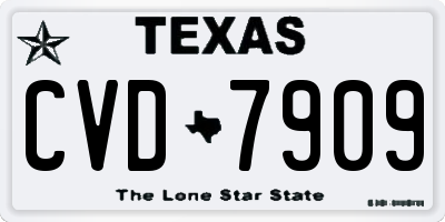 TX license plate CVD7909