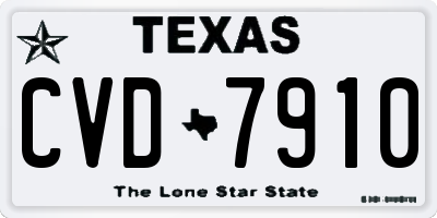 TX license plate CVD7910