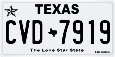 TX license plate CVD7919
