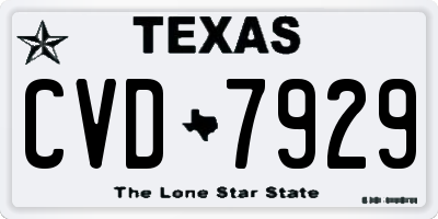 TX license plate CVD7929
