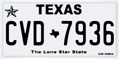 TX license plate CVD7936
