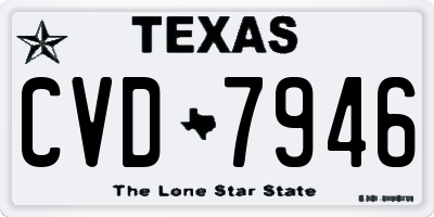 TX license plate CVD7946