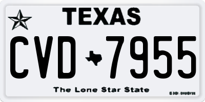 TX license plate CVD7955