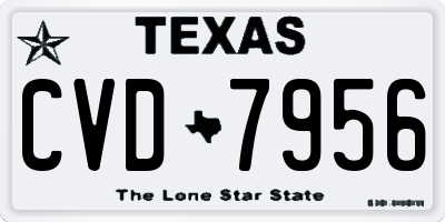 TX license plate CVD7956