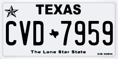 TX license plate CVD7959