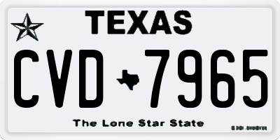 TX license plate CVD7965