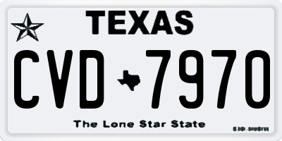 TX license plate CVD7970