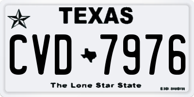 TX license plate CVD7976