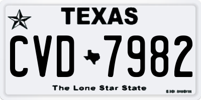 TX license plate CVD7982
