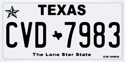 TX license plate CVD7983