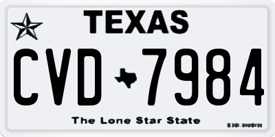 TX license plate CVD7984