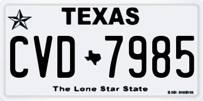 TX license plate CVD7985