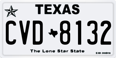 TX license plate CVD8132