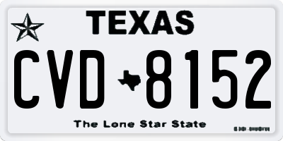 TX license plate CVD8152