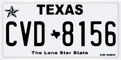 TX license plate CVD8156