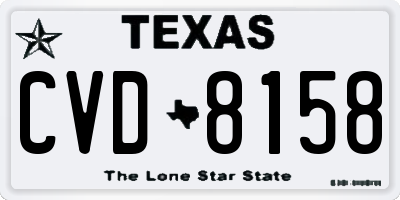 TX license plate CVD8158