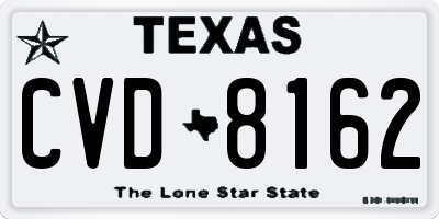 TX license plate CVD8162